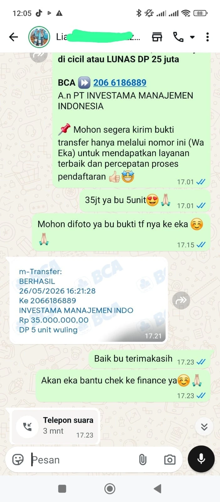 Mitra AVESTA bersama unit mobil listrik program kemitraan